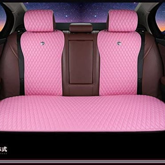 SEE LISTING Leather Universal Car Seat Cover for Women/Girl Pk/Blk SEE LISTING - Picture 5 of 11